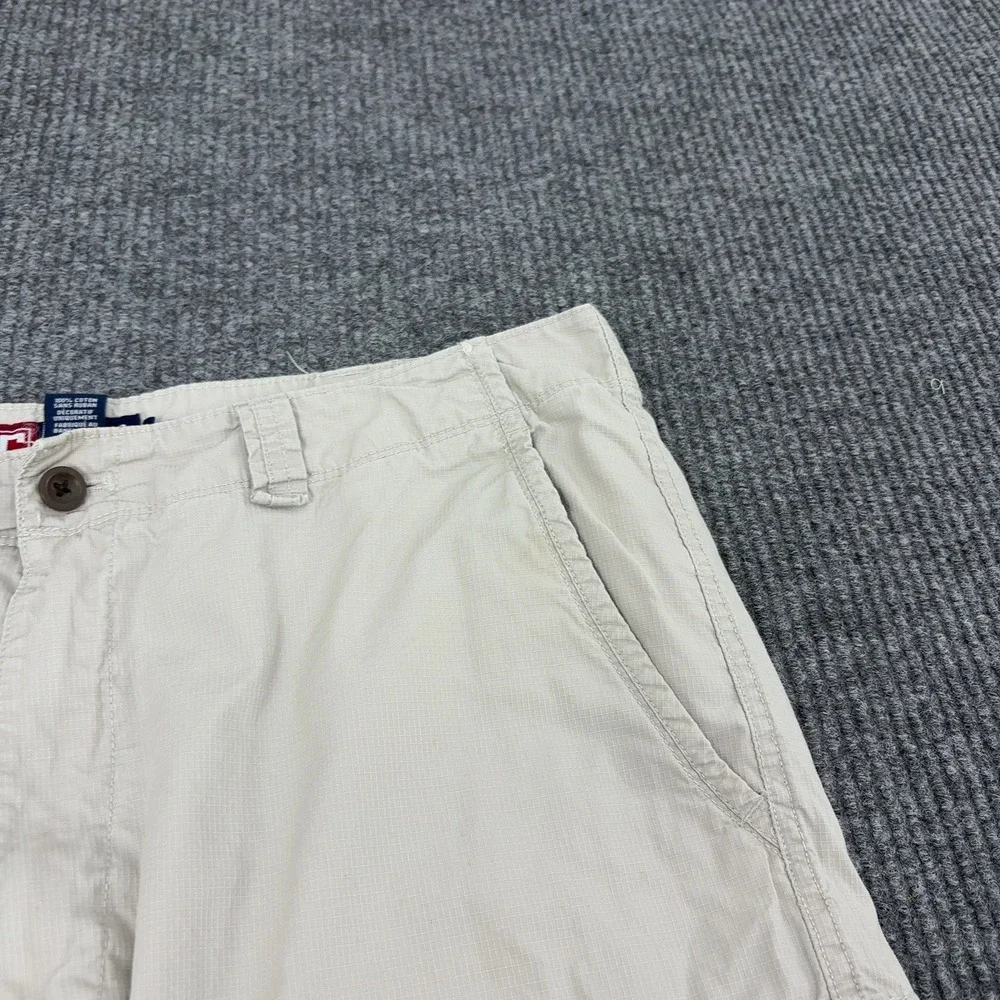 Chaps Cargo Shorts Men 36 Tan Cotton Ripstop Multi Pocket Outdoor Casual Utility
